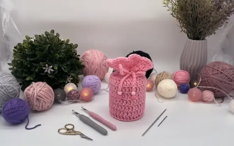 Kleiner Häkelbeutel für Gläser oder Flaschen