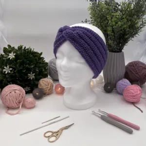 Handgefertigtes Häkel-Stirnband | Twist Haarband | Ohrwärmer Frühling & Herbst