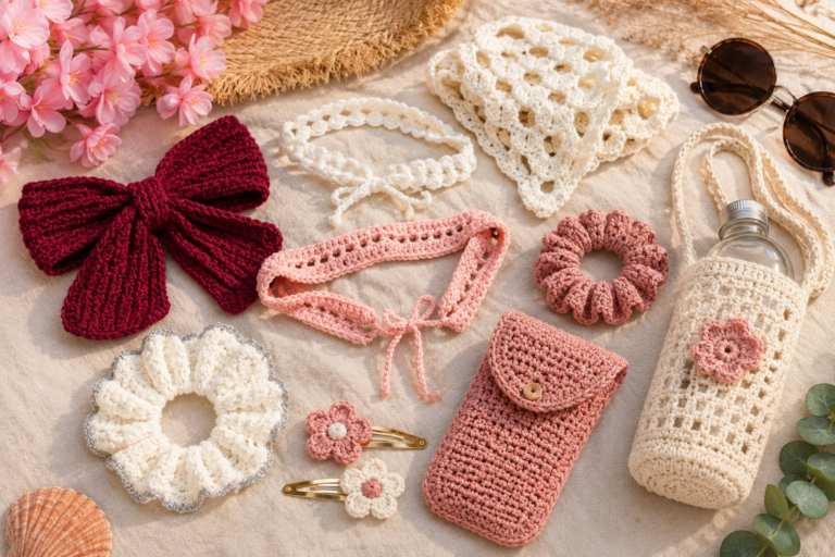 Sommeraccessoires häkeln – 8 einfache Ideen für Strand, Urlaub und warme Tage